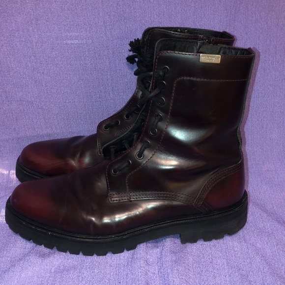 Used The Kooples Burgandy Side Zip Boots Size 9.5 Ladies 8.5 Men’s 41EU - Picture 6 of 15